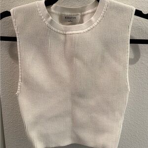 Aritzia Babaton White Ribbed Tank Top sz S